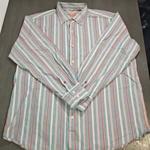 Tommy Bahama Blue and Red Striped Shirt